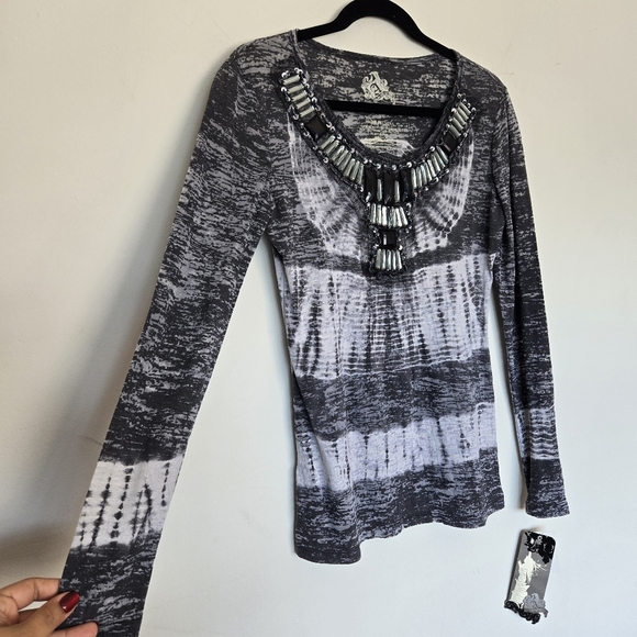 Vintage Awake Long Sleeve Tee Top Women's S Y2K Indie Sleaze Hippie Artsy Boho - Picture 3 of 9